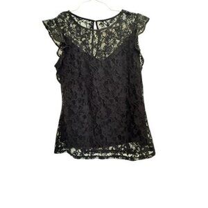 WHBM White House Black Market Lace Top 10 built in tank Emo Whimsigoth Grunge